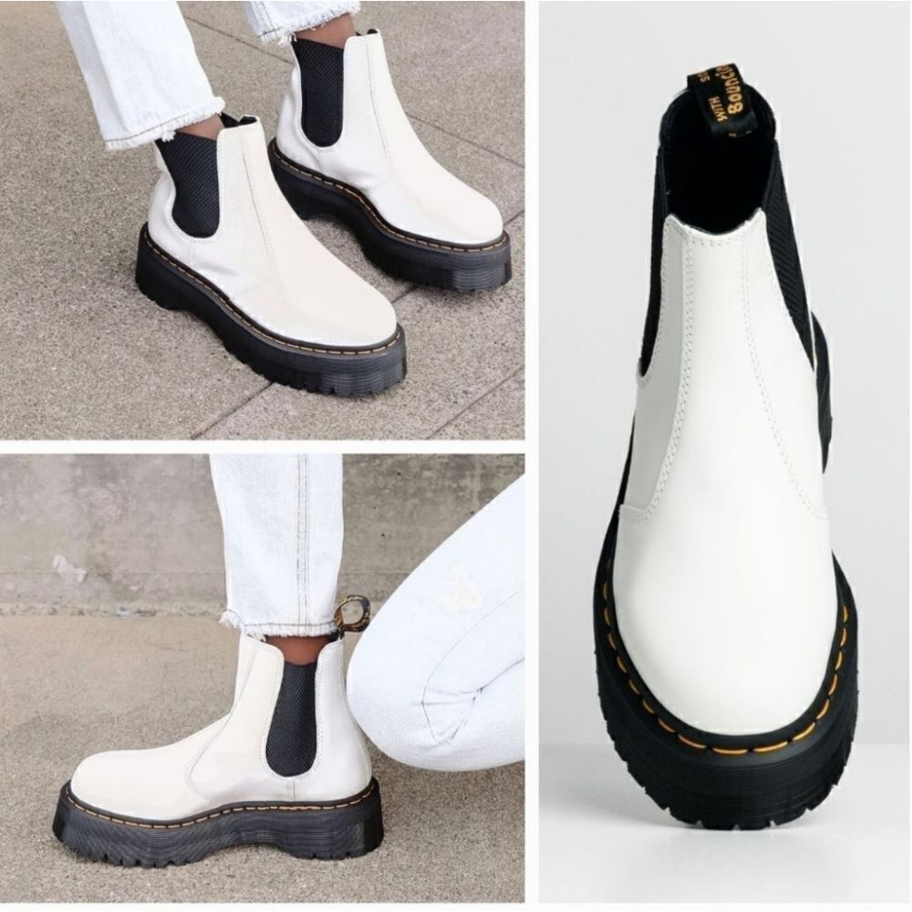 White Dr. Martens 2976 Quad Chelsea Boot Size 7 NWT AirWair